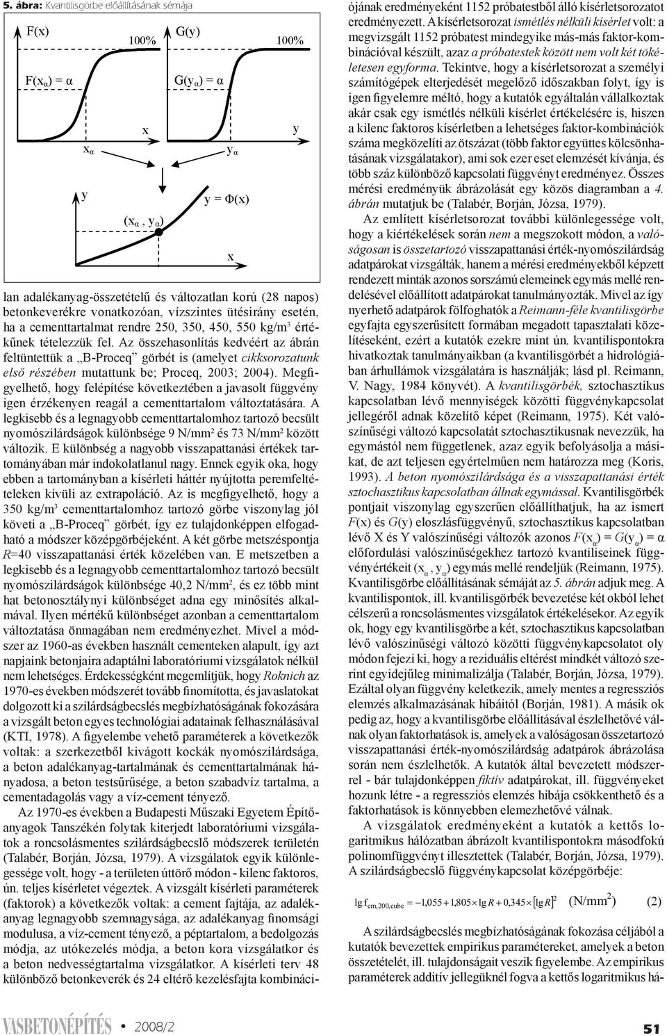 Az empirikus paraméterek additív jellegüknél fogva a kettős logaritmikus háy = (x) y x y lan adalékanyag-összetételű és változatlan korú (28 napos) betonkeverékre vonatkozóan, vízszintes ütésirány