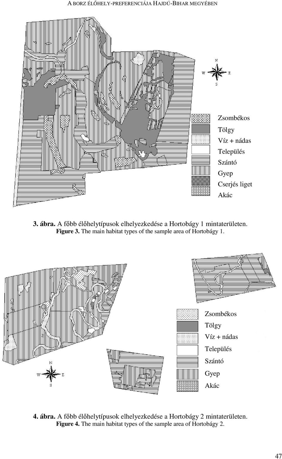 The main habitat types of the sample area of Hortobágy 1. Zsombékos Tölgy Víz + nádas Település Szántó Gyep Akác 4.