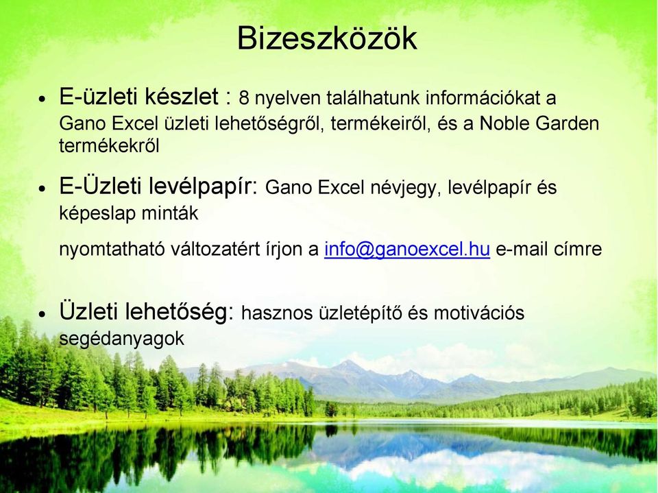 Gano Excel névjegy, levélpapír és képeslap minták nyomtatható változatért írjon a