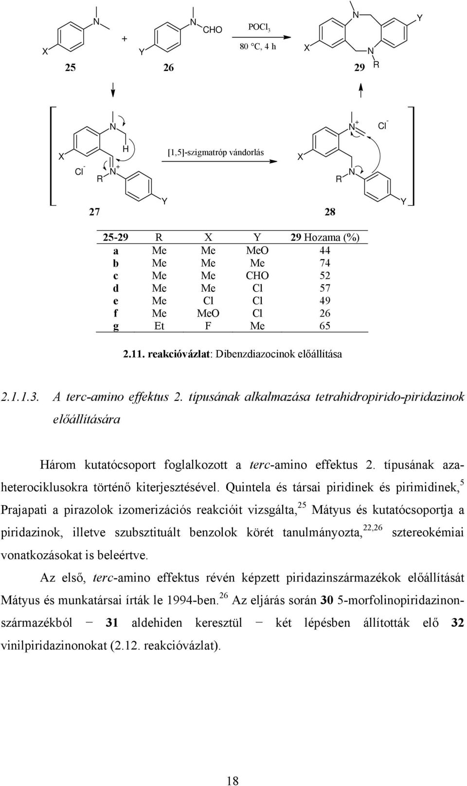 típusának alkalmazása tetrahidropirido-piridazinok előállítására Három kutatócsoport foglalkozott a terc-amino effektus 2. típusának azaheterociklusokra történő kiterjesztésével.