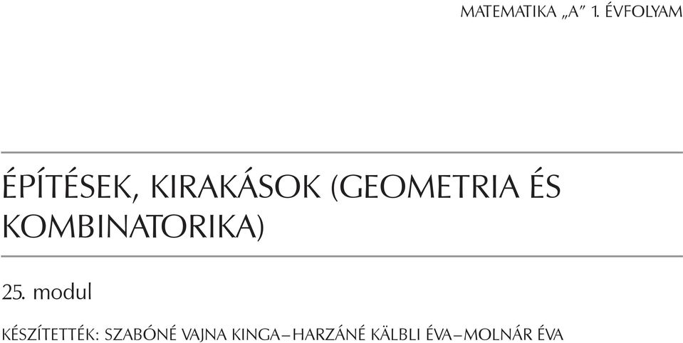 (geometria és kombinatorika) 25.