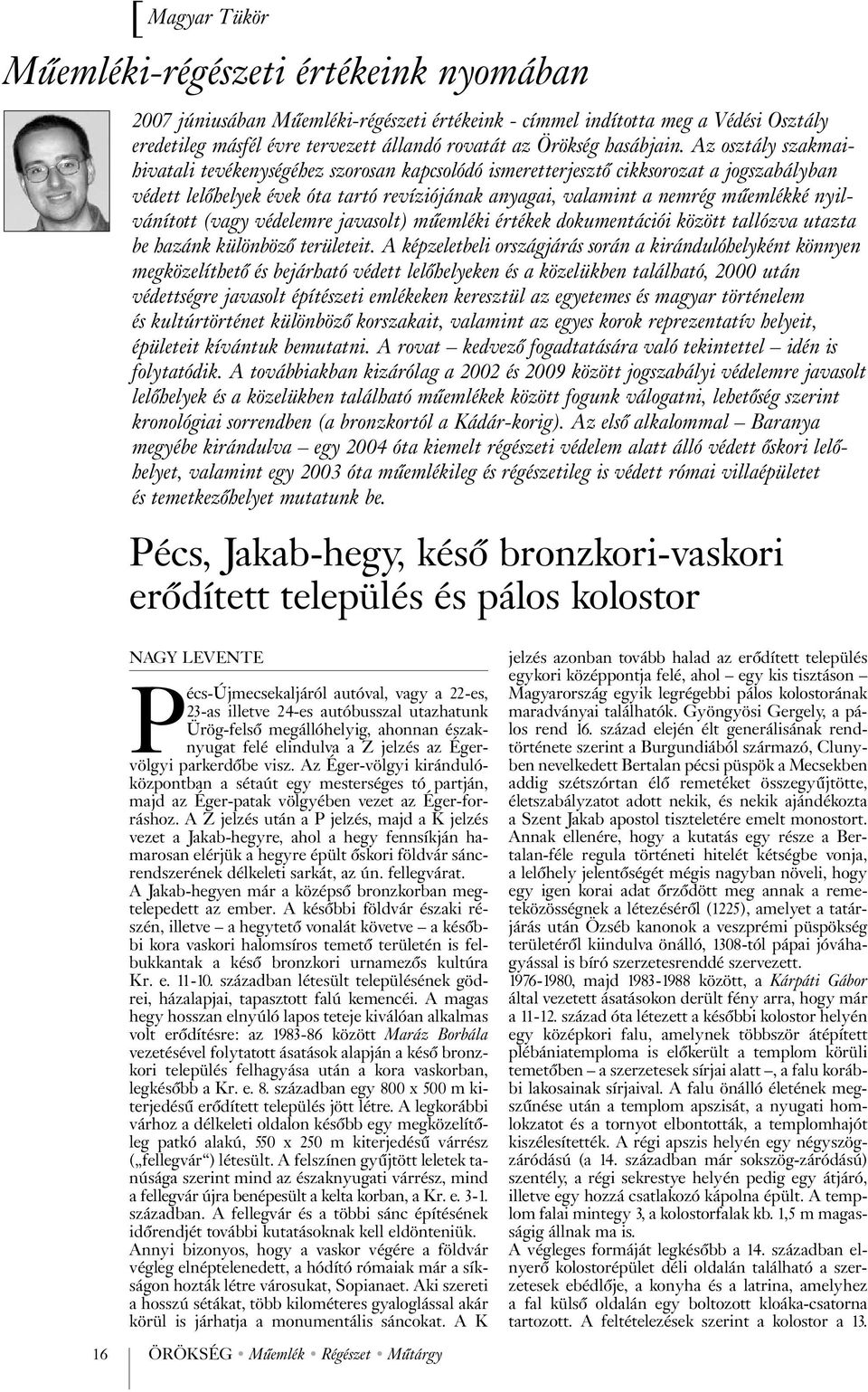 Az osztály szakmaihivatali tevékenységéhez szorosan kapcsolódó ismeretterjesztõ cikksorozat a jogszabályban védett lelõhelyek évek óta tartó revíziójának anyagai, valamint a nemrég mûemlékké