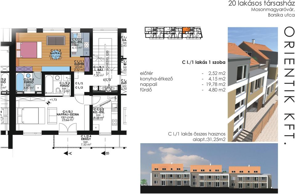 m2-19,78 m2-4,80 m2 C I.