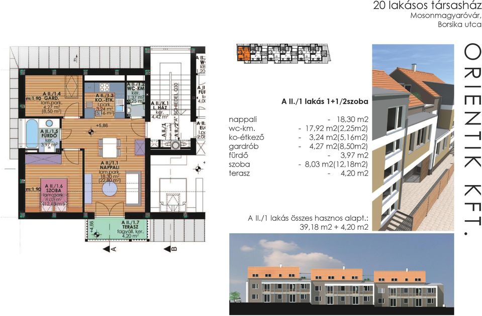 gardrób - 4,27 m2(8,50m2) fürdő - 3,97 m2-8,03