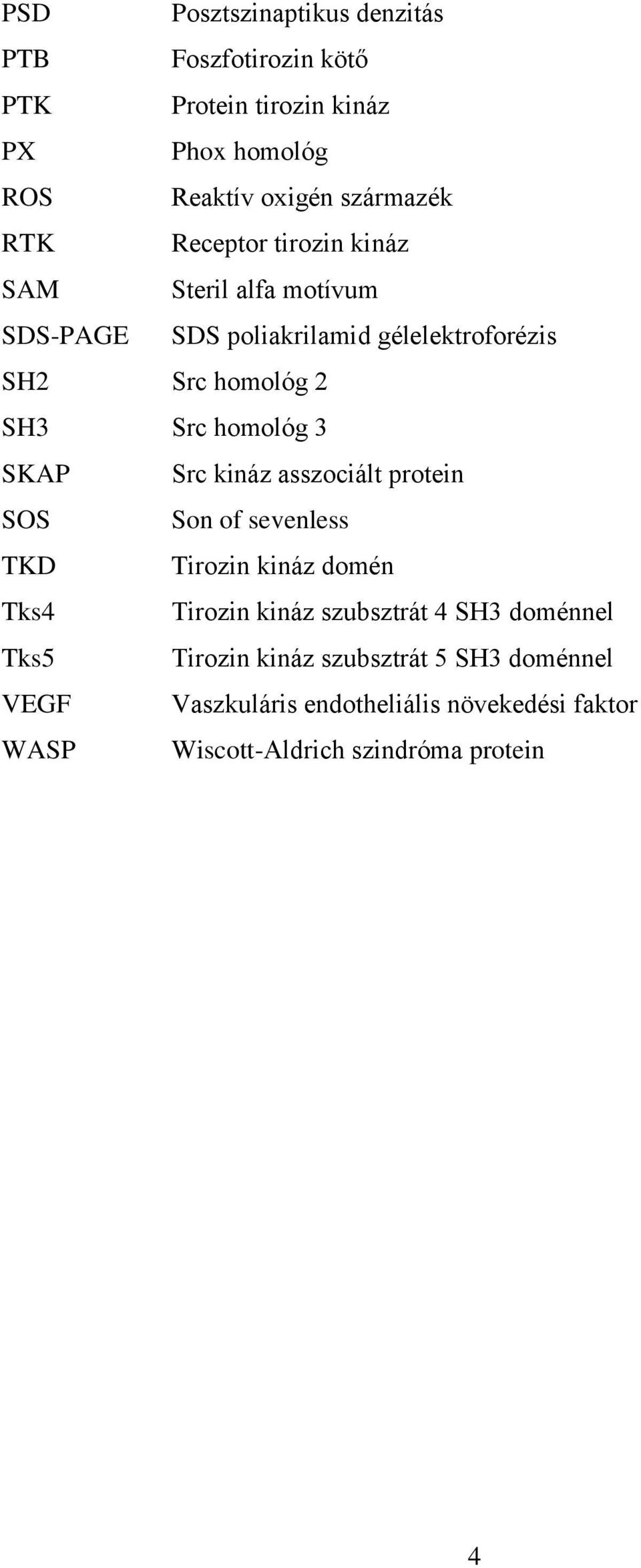 SKAP Src kináz asszociált protein SOS Son of sevenless TKD Tirozin kináz domén Tks4 Tirozin kináz szubsztrát 4 SH3 doménnel Tks5