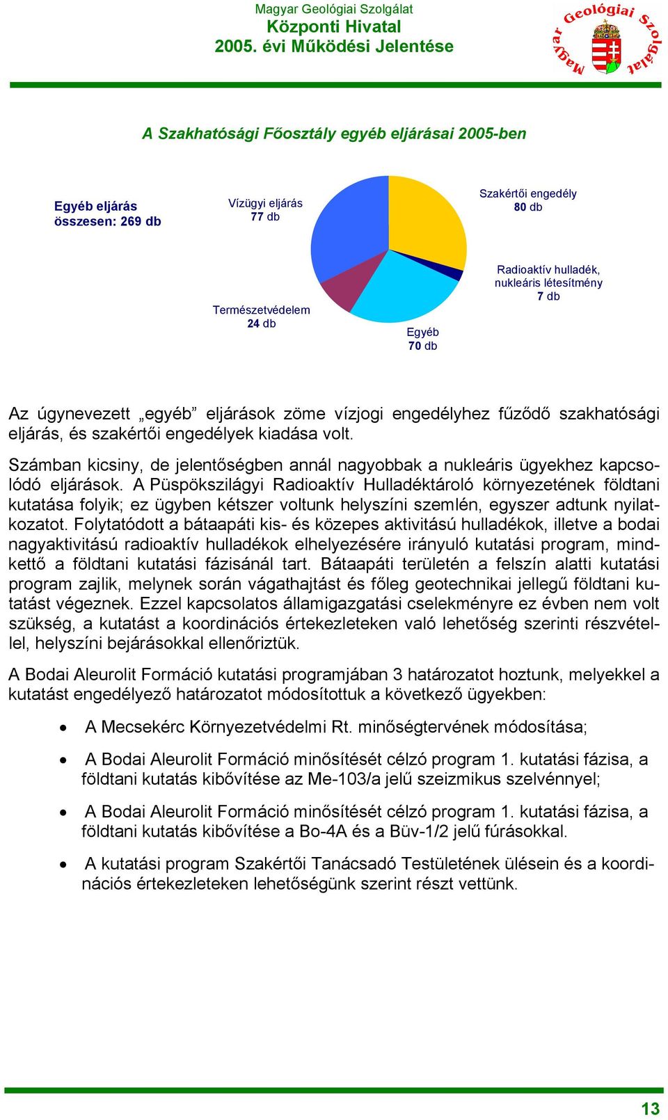 Számban kicsiny, de jelentőségben annál nagyobbak a nukleáris ügyekhez kapcsolódó eljárások.