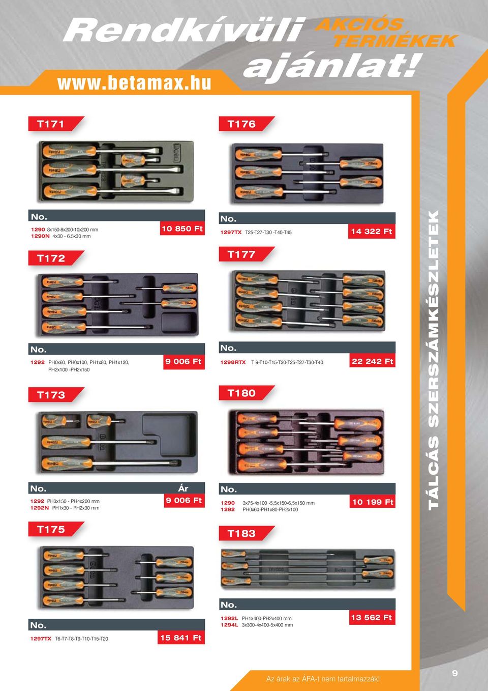 PH2x30 mm 1297TX T25-T27-T30 -T40-T45 T177 14 322 Ft 1298RTX T 9-T10-T15-T20-T25-T27-T30-T40 22 242 Ft T180 1290