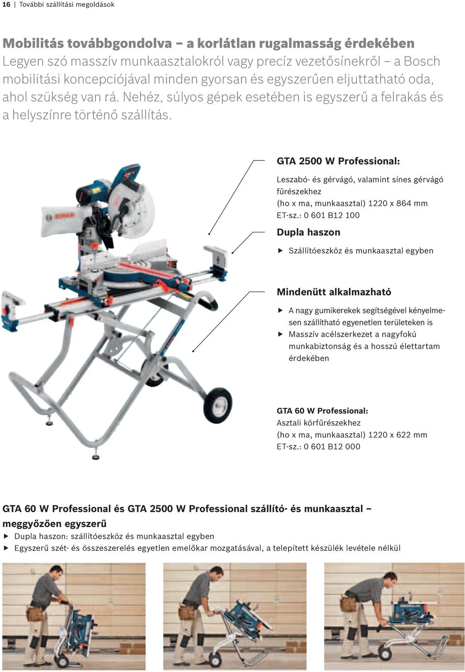 GTA 2500 W Professional: Leszabó- és gérvágó, valamint sínes gérvágó fűrészekhez (ho x ma, munkaasztal) 1220 x 864 mm ET-sz.