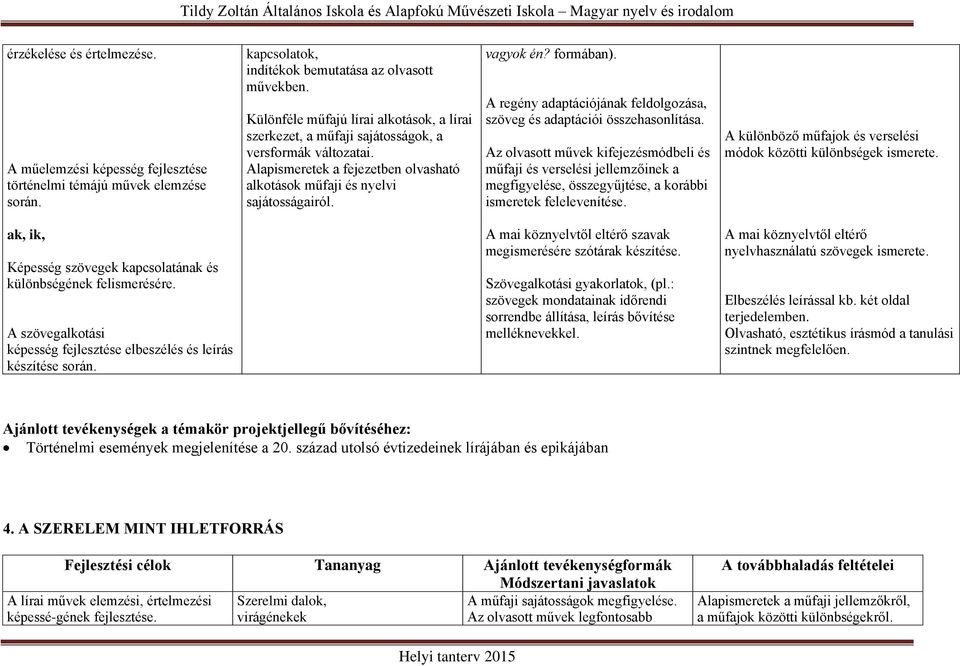 formában). A regény adaptációjának feldolgozása, szöveg és adaptációi összehasonlítása.