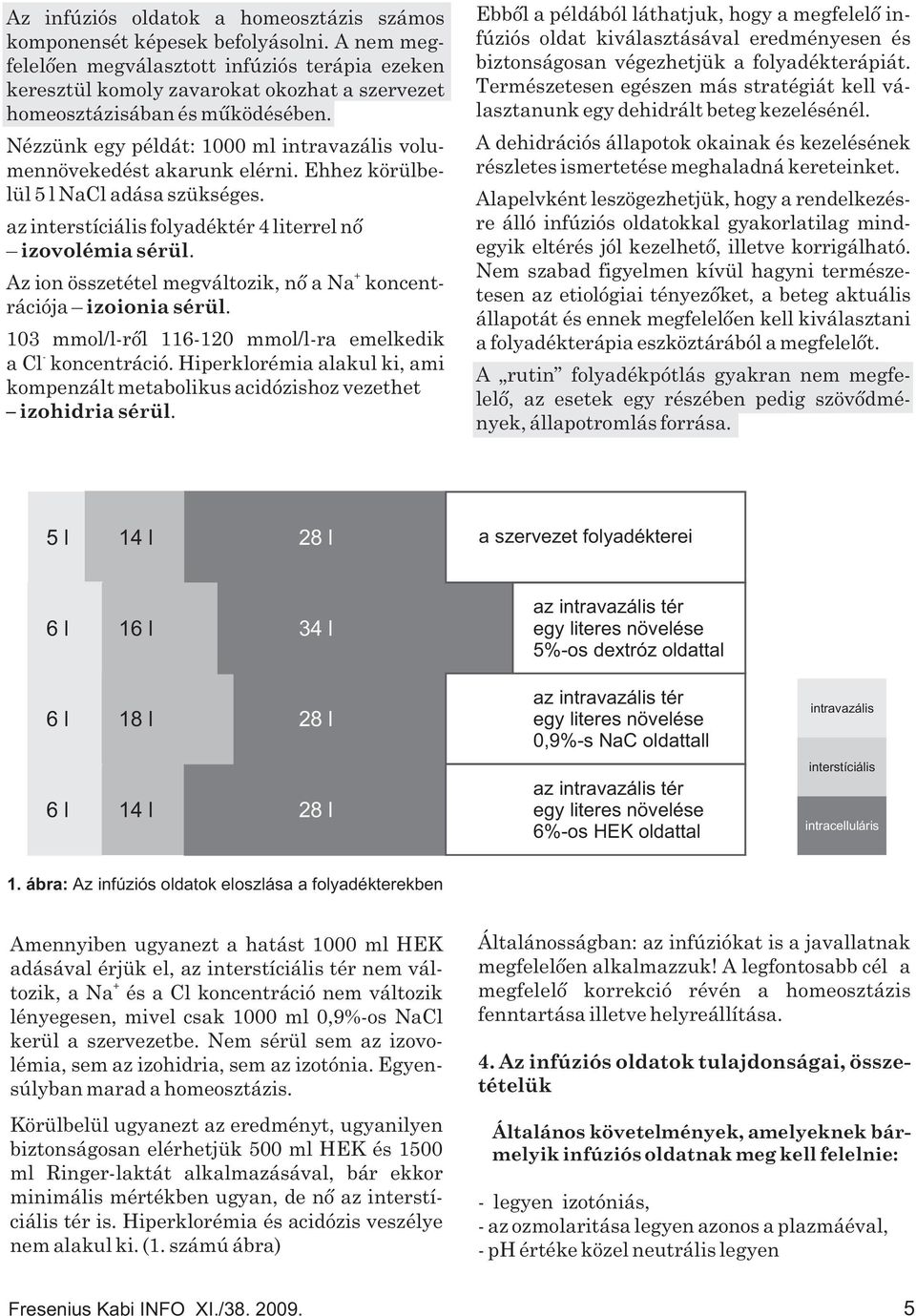 Nézzünk egy példát: 1000 ml intravazális volumennövekedést akarunk elérni. Ehhez körülbelül 5 l NaCl adása szükséges. az interstíciális folyadéktér 4 literrel nõ izovolémia sérül.