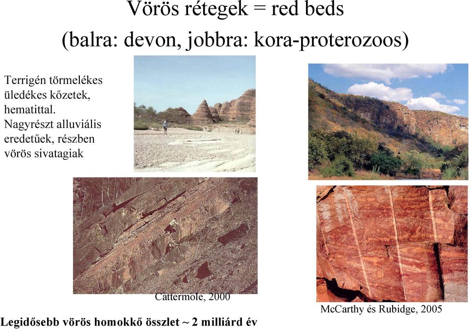 Nagyrészt alluviális eredetőek, részben vörös sivatagiak