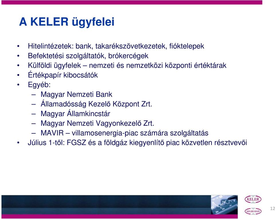 Magyar Nemzeti Bank Államadósság Kezelő Központ Zrt. Magyar Államkincstár Magyar Nemzeti Vagyonkezelő Zrt.