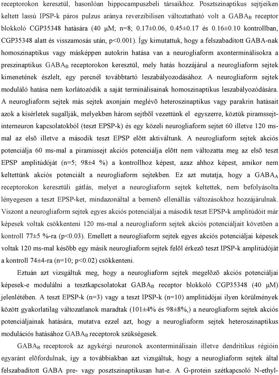 10 kontrollban, CGP35348 alatt és visszamosás után, p<0.001).