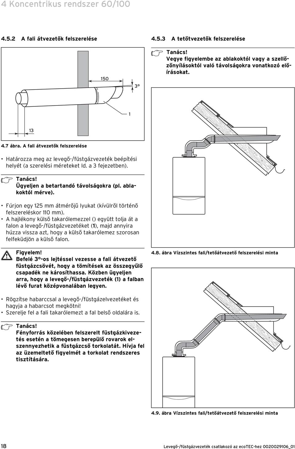 ablakoktól mérve). Fúrjon egy 5 mm átmérőjű lyukat (kívülről történő felszereléskor 0 mm).