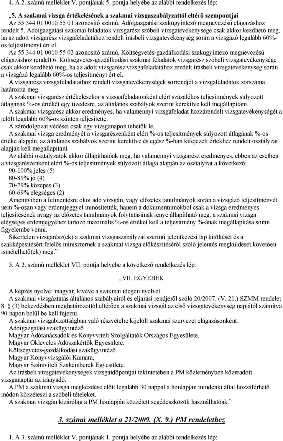 Adóigazgatási szakmai feladatok vizsgarész szóbeli vizsgatevékenysége csak akkor kezdhető meg, ha az adott vizsgarész vizsgafeladatához rendelt írásbeli vizsgatevékenység során a vizsgázó legalább