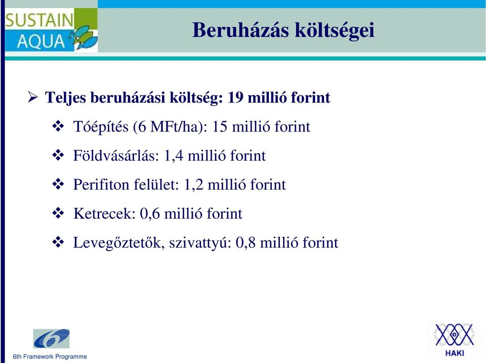 1,4 millió forint Perifiton felület: 1,2 millió forint