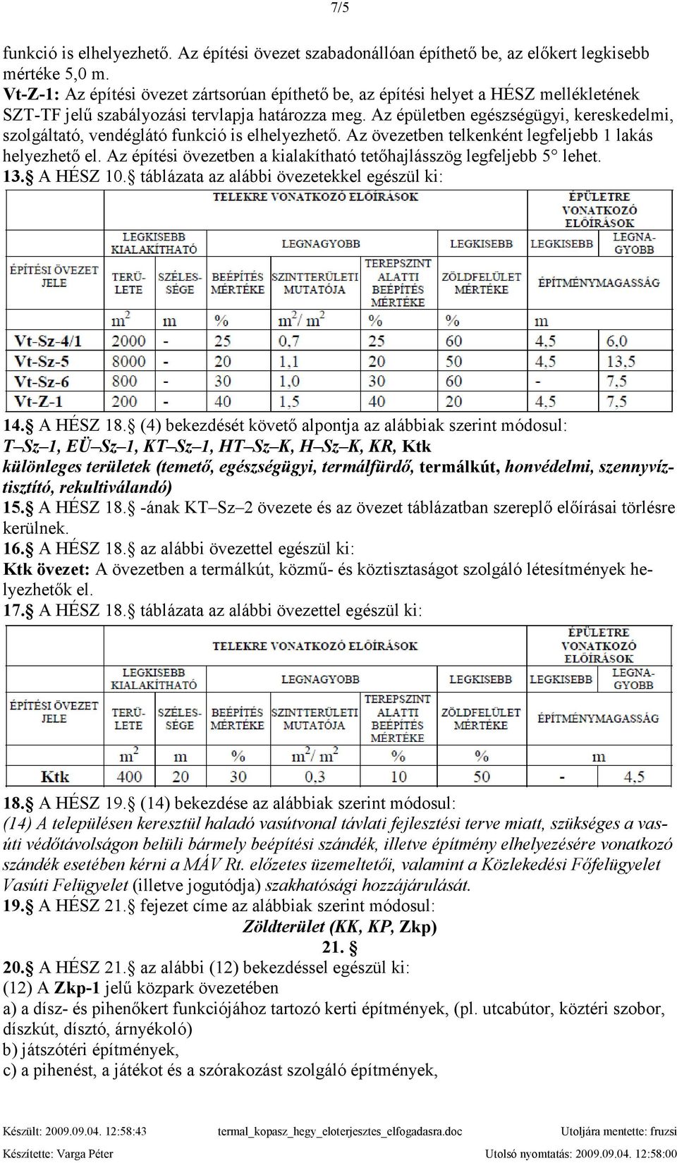 Az épületben egészségügyi, kereskedelmi, szolgáltató, vendéglátó funkció is elhelyezhetı. Az övezetben telkenként legfeljebb 1 lakás helyezhetı el.