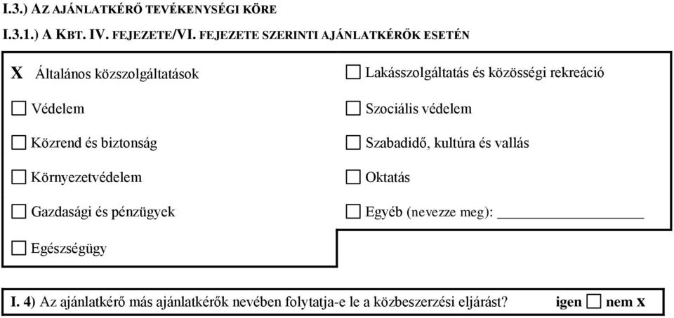 Környezetvédelem Gazdasági és pénzügyek Lakásszolgáltatás és közösségi rekreáció Szociális védelem