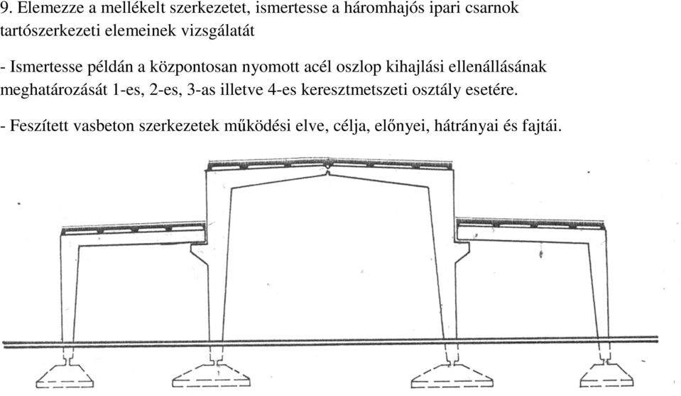 oszlop kihajlási ellenállásának meghatározását 1-es, 2-es, 3-as illetve 4-es