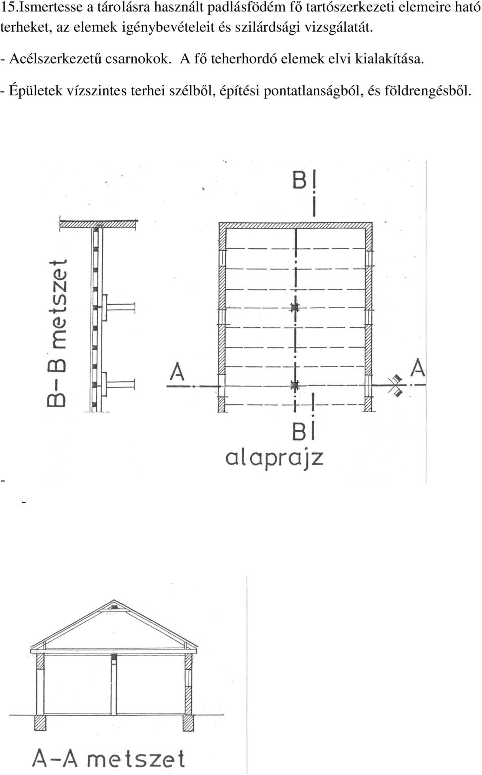 - Acélszerkezetű csarnokok. A fő teherhordó elemek elvi kialakítása.