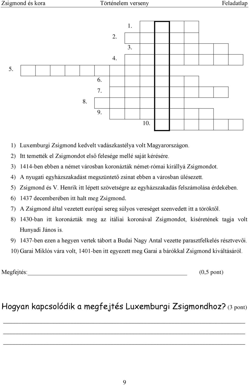 Henrik itt lépett szövetségre az egyházszakadás felszámolása érdekében. 6) 1437 decemberében itt halt meg Zsigmond.