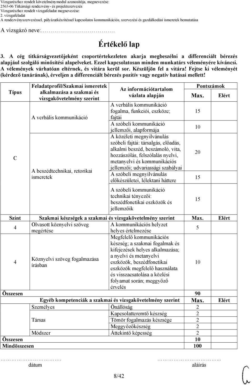 Fejtse ki véleményét (kérdező tanárának), érveljen a differenciált bérezés pozitív vagy negatív hatásai mellett!