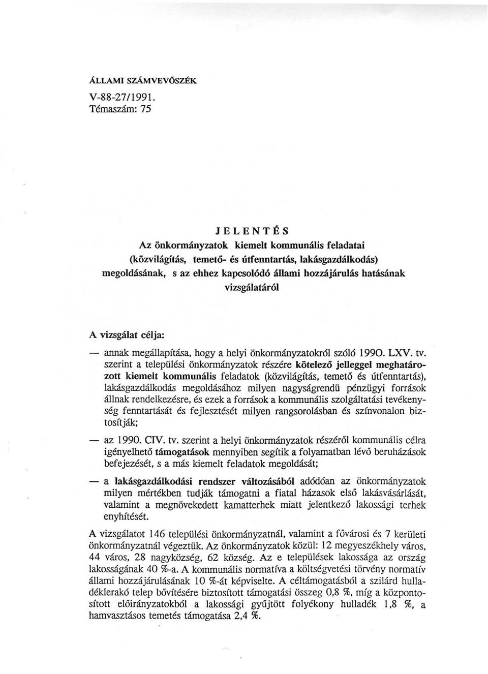 önkormányzatokról szóló 1990. LXV. tv.