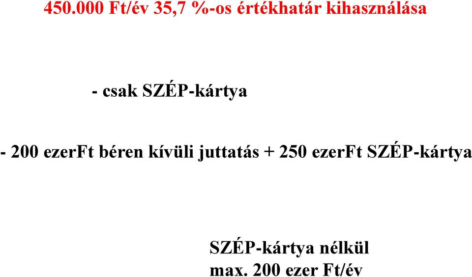 ezerft béren kívüli juttatás + 250 ezerft