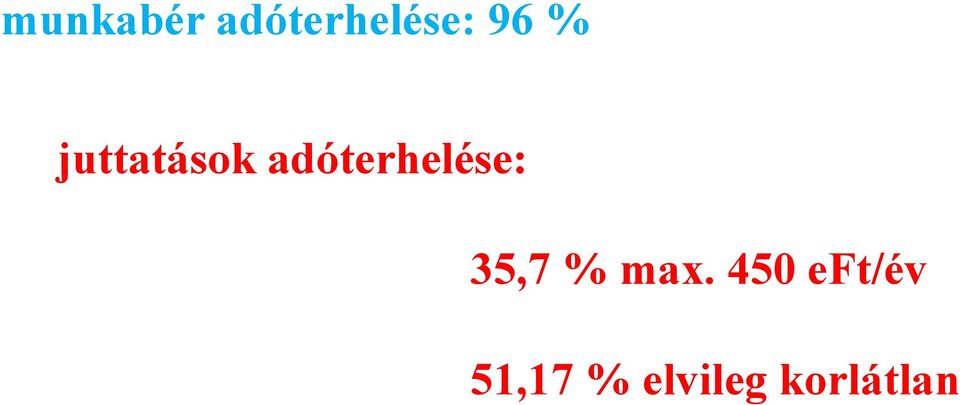 adóterhelése: 35,7 % max.