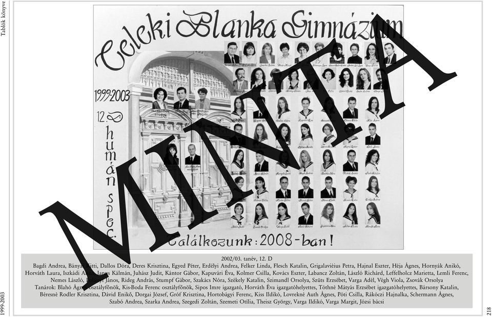 Iszkádi Anna, Janus Kálmán, Juhász Judit, Kántor Gábor, Kapuvári Éva, Kolmer Csilla, Kovács Eszter, Labancz Zoltán, László Richárd, Leffelholcz Marietta, Lemli Ferenc, Nemes László, Polányi János,