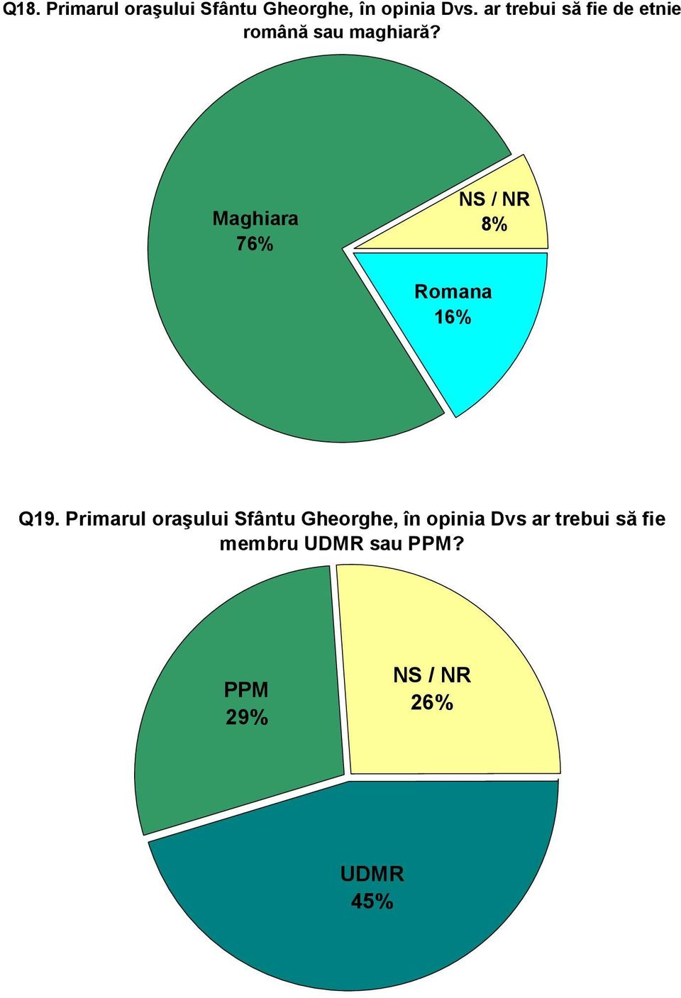 Maghiara 76% NS / NR 8% Romana 16% Q19.