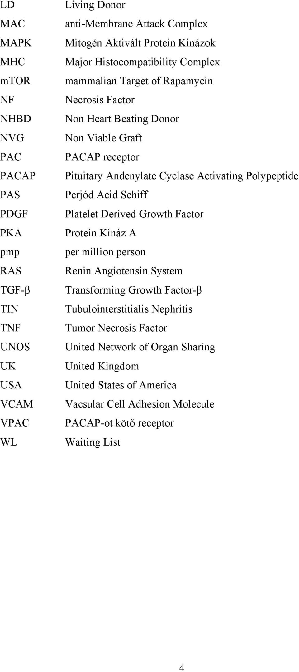 Activating Polypeptide Perjód Acid Schiff Platelet Derived Growth Factor Protein Kináz A per million person Renin Angiotensin System Transforming Growth Factor-β