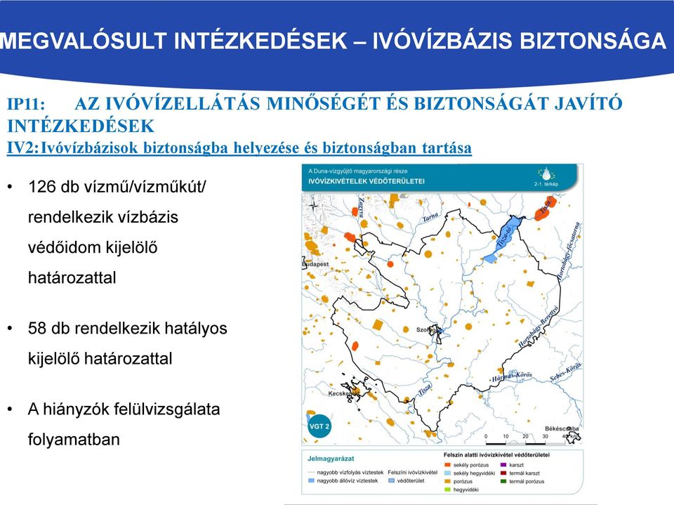 biztonságban tartása 126 db vízmű/vízműkút/ rendelkezik vízbázis védőidom kijelölő