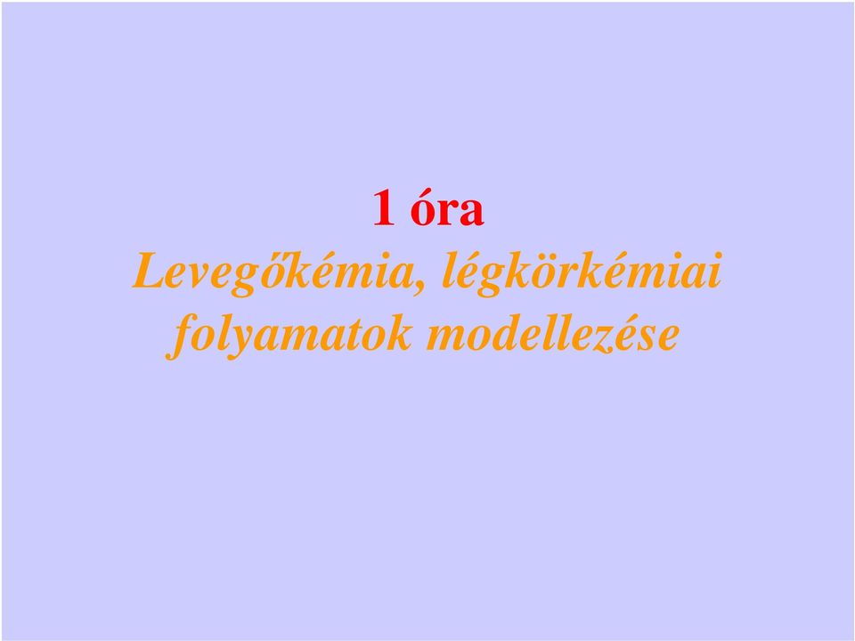 légkörkémiai