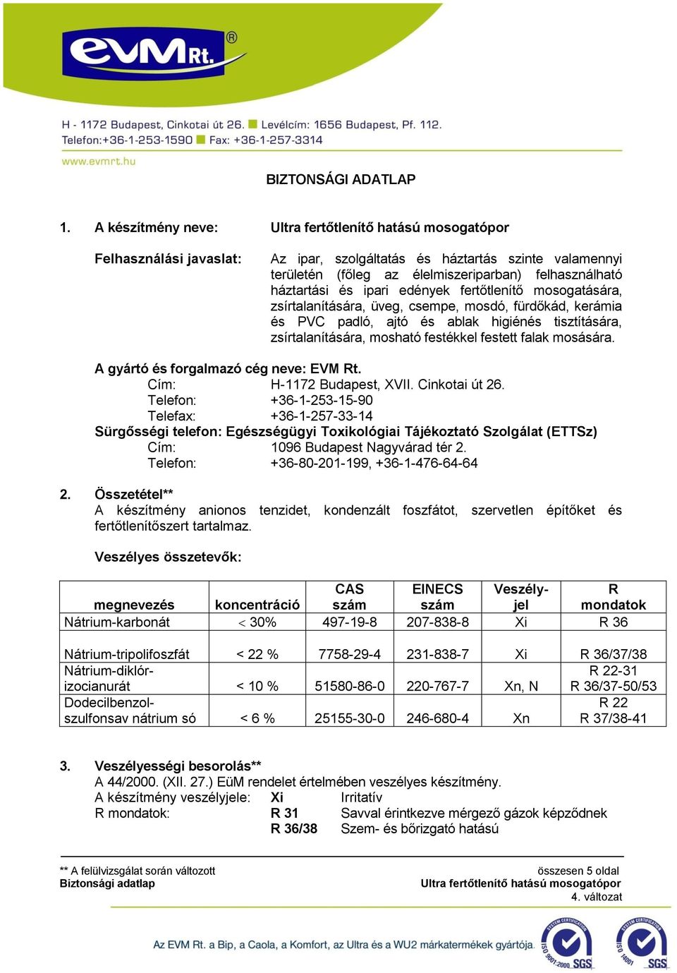 mosogatására, zsírtalanítására, üveg, csempe, mosdó, fürdőkád, kerámia és PVC padló, ajtó és ablak higiénés tisztítására, zsírtalanítására, mosható festékkel festett falak mosására.