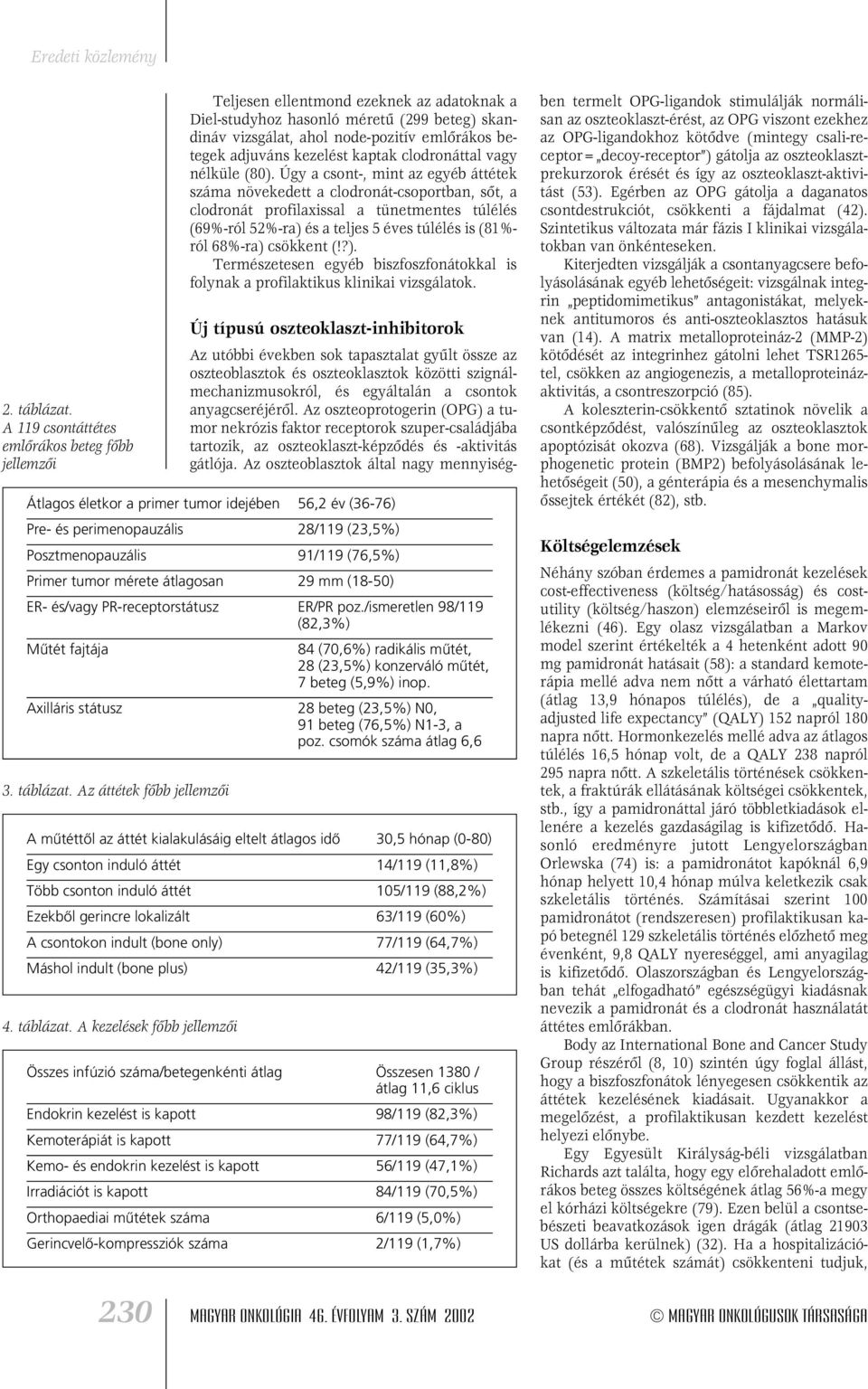 kezelést kaptak clodronáttal vagy nélküle (80).