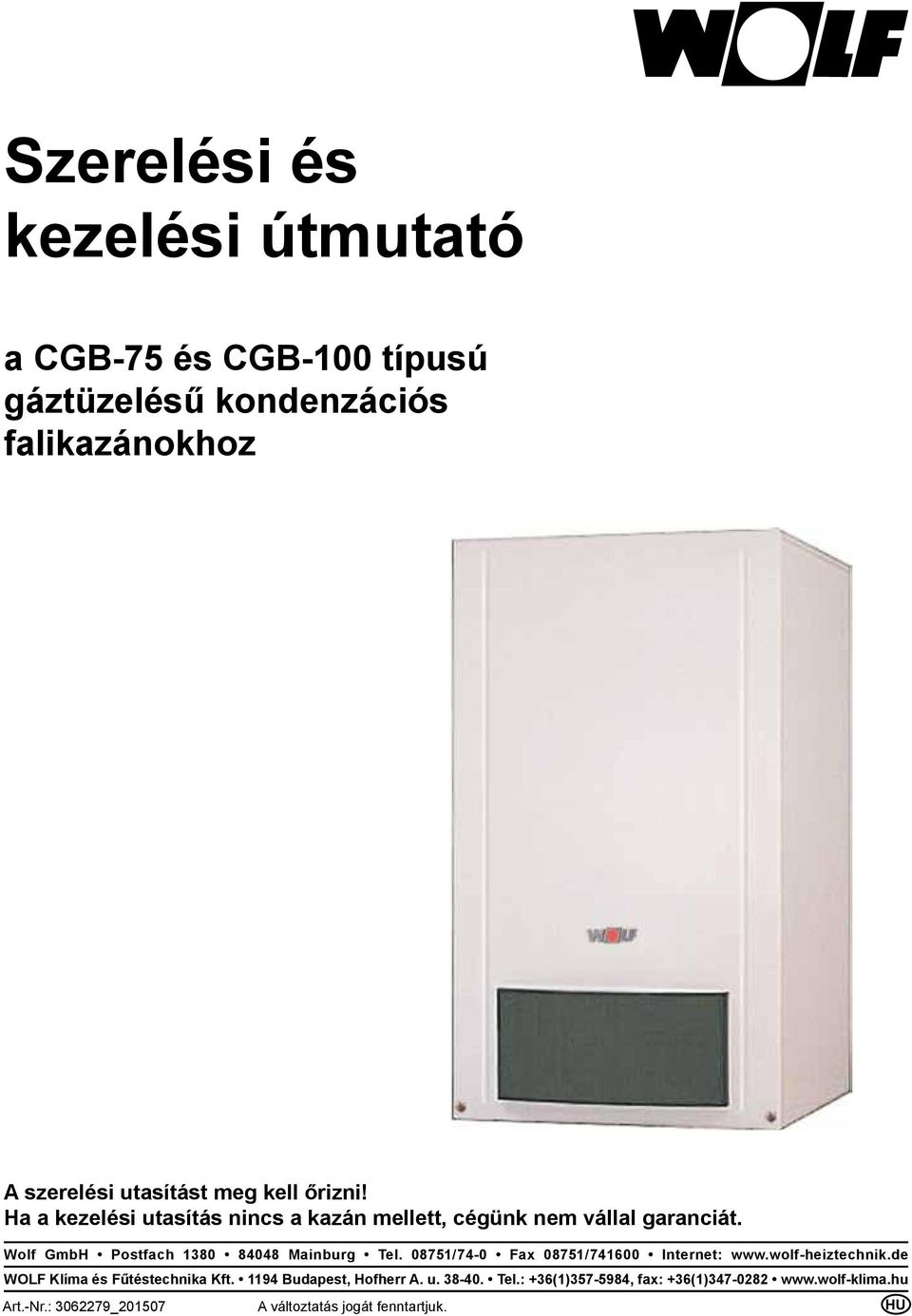 Szerelési és kezelési útmutató - PDF Ingyenes letöltés