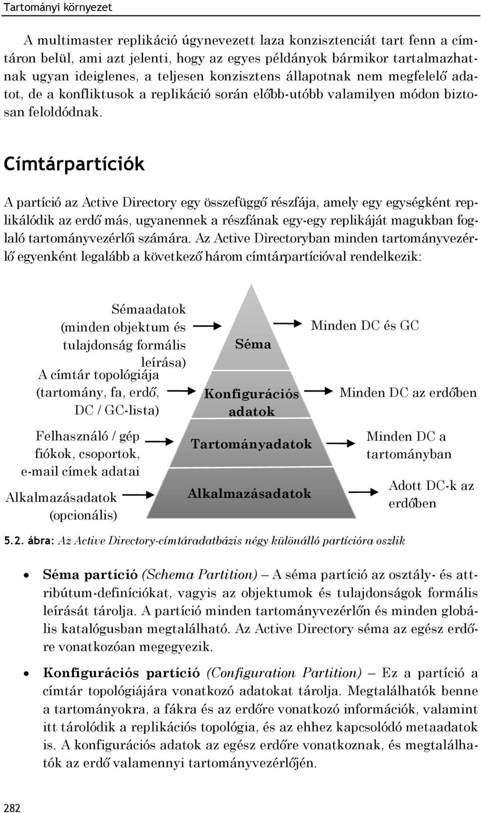 Címtárpartíciók A partíció az Active Directory egy összefüggő részfája, amely egy egységként replikálódik az erdő más, ugyanennek a részfának egy-egy replikáját magukban foglaló tartományvezérlői