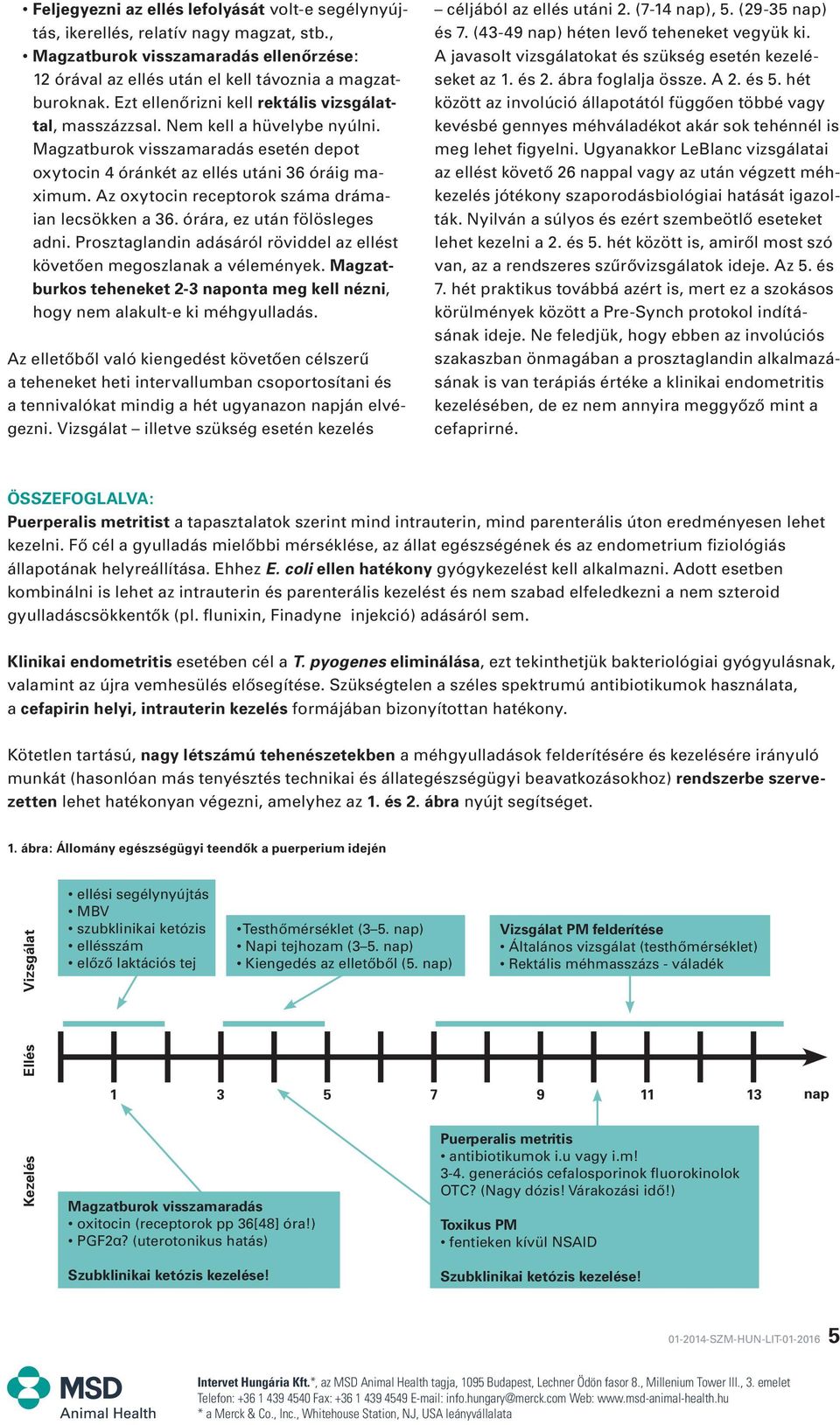 Az oxytocin receptorok száma drámaian lecsökken a 36. órára, ez után fölösleges adni. Prosztaglandin adásáról röviddel az ellést követôen megoszlanak a vélemények.