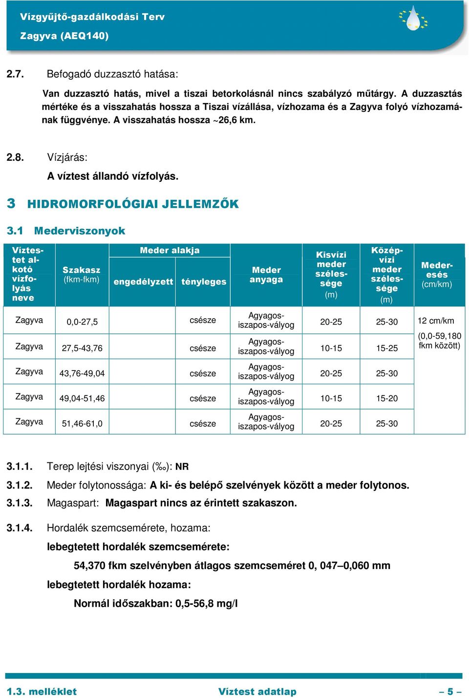 3 HIDROMORFOLÓGIAI JELLEMZŐK 3.