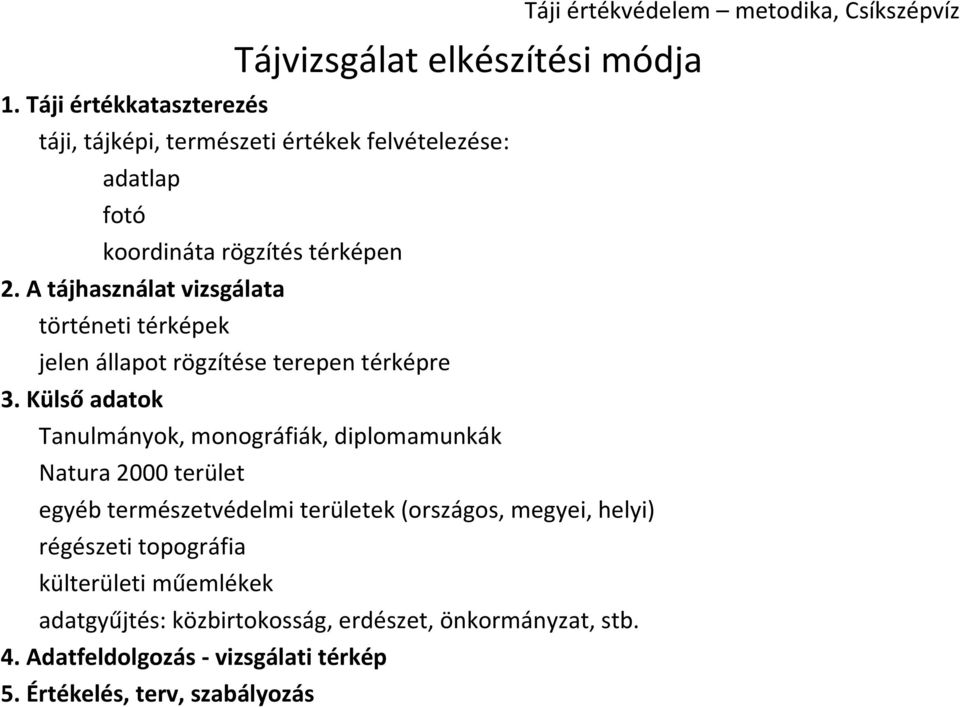 A tájhasználat vizsgálata történeti térképek jelen állapot rögzítése terepen térképre 3.