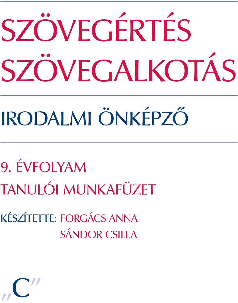 évfolyam tanulói munkafüzet