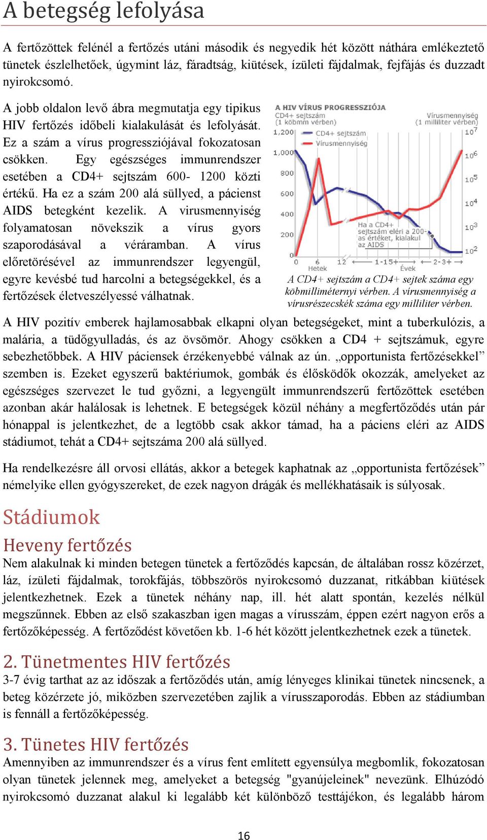 Egy egészséges immunrendszer esetében a CD4+ sejtszám 600-1200 közti értékű. Ha ez a szám 200 alá süllyed, a pácienst AIDS betegként kezelik.