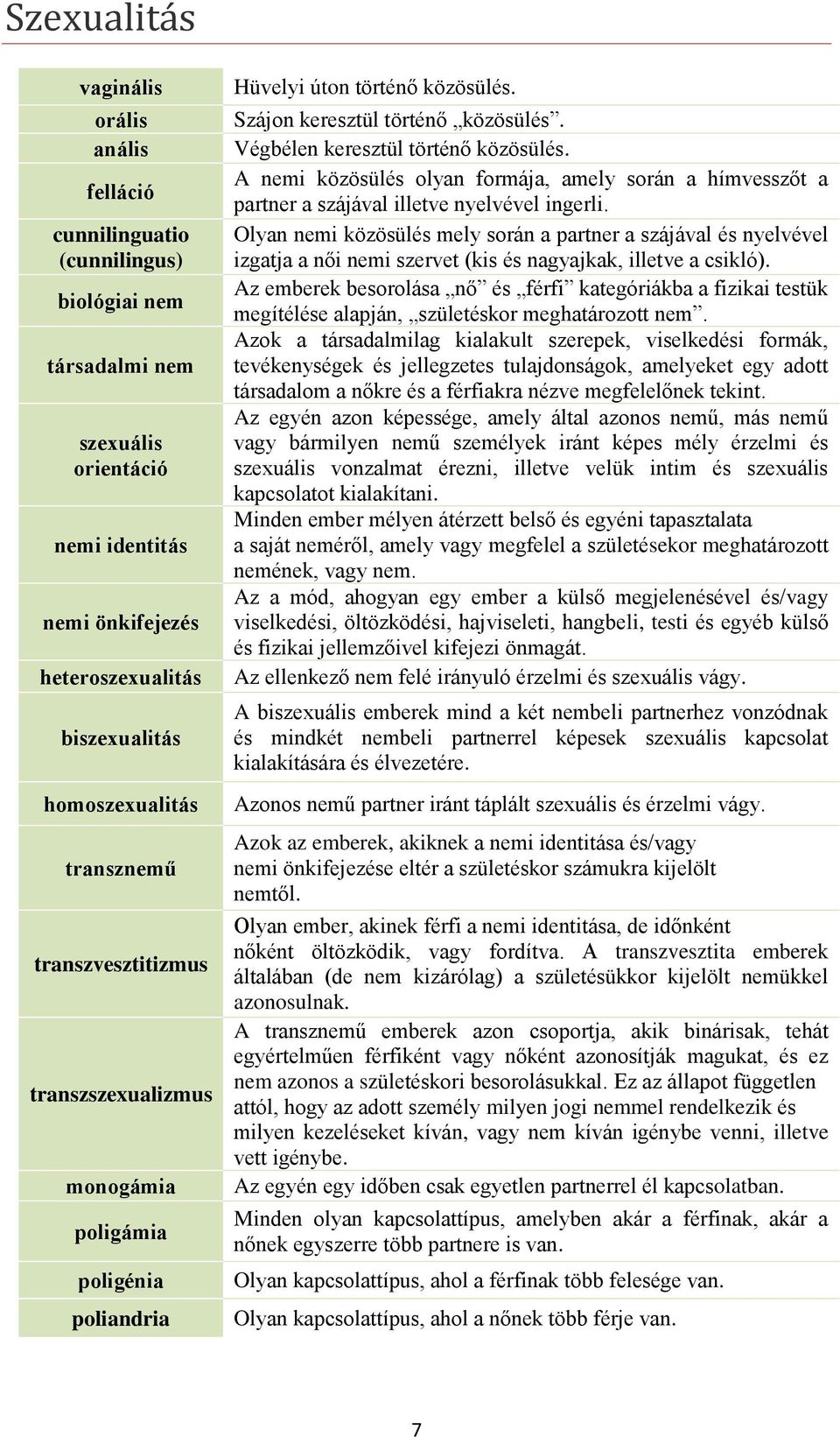 Végbélen keresztül történő közösülés. A nemi közösülés olyan formája, amely során a hímvesszőt a partner a szájával illetve nyelvével ingerli.