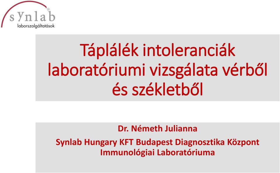 Németh Julianna Synlab Hungary KFT