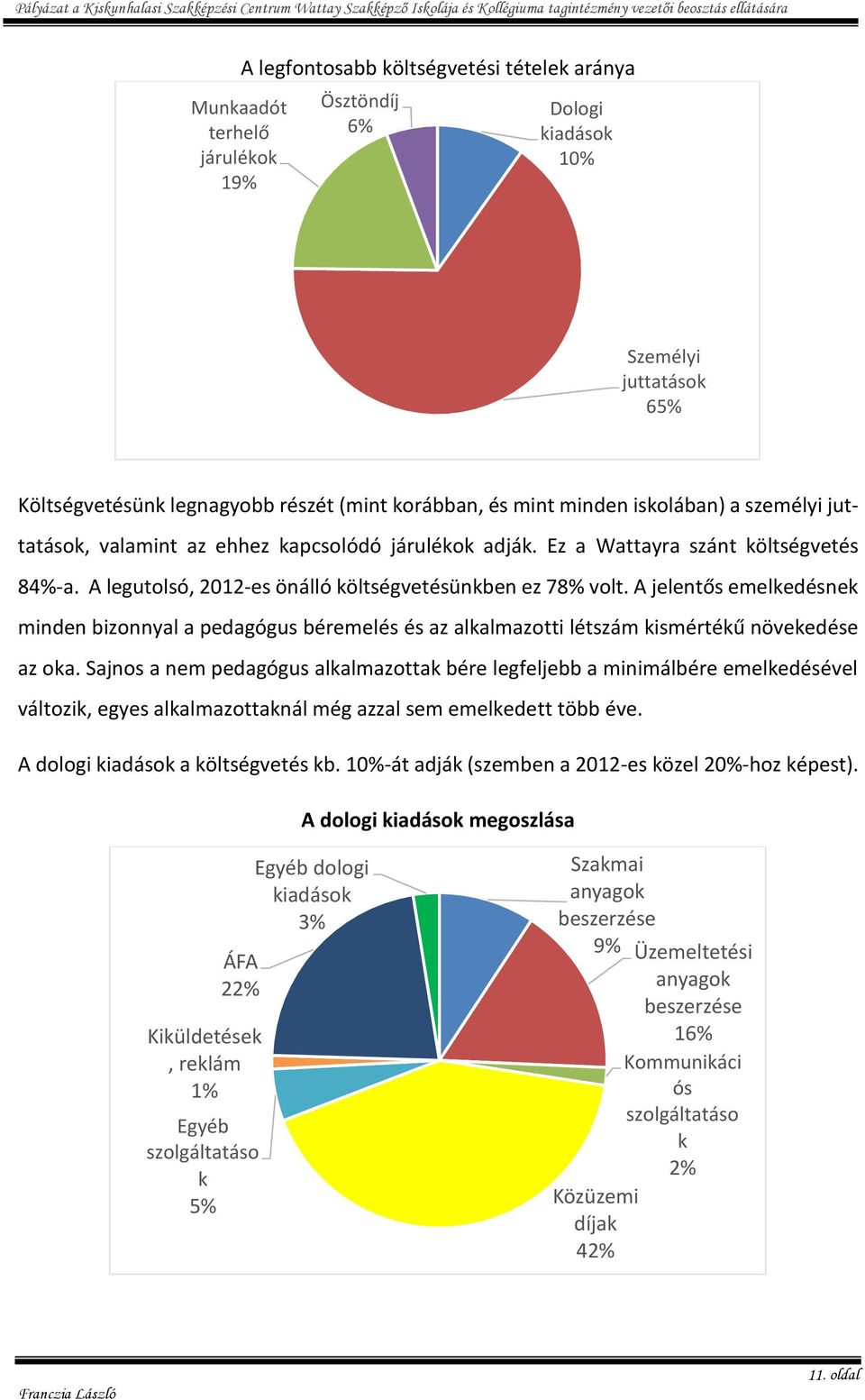 A jelentős emelkedésnek minden bizonnyal a pedagógus béremelés és az alkalmazotti létszám kismértékű növekedése az oka.