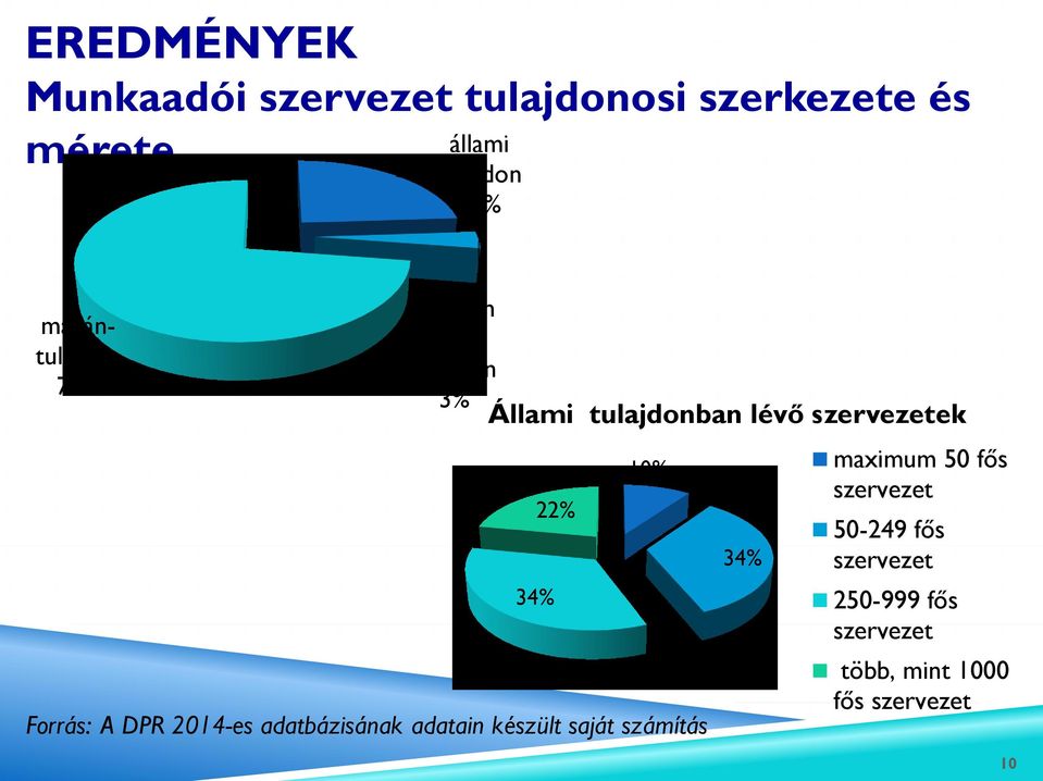 tulajdonban lévő szervezetek 34% 22% 10% 34% maximum 50 fős