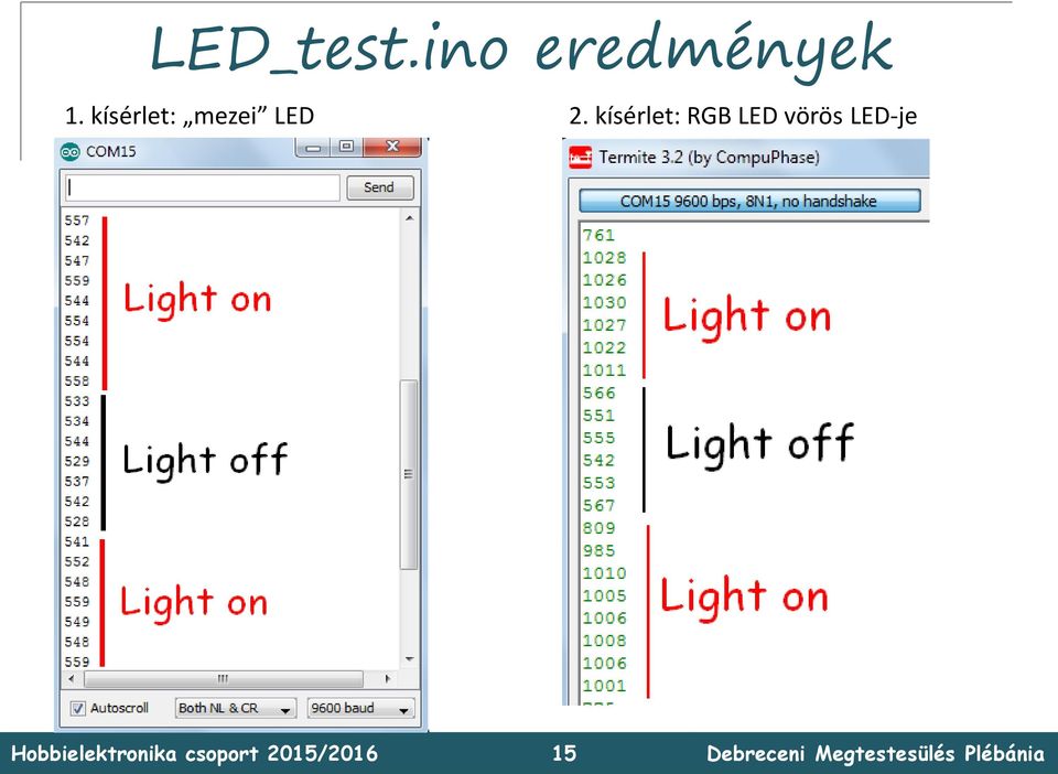 kísérlet: mezei LED