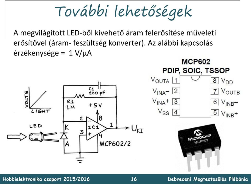 műveleti erősítővel (áram- feszültség