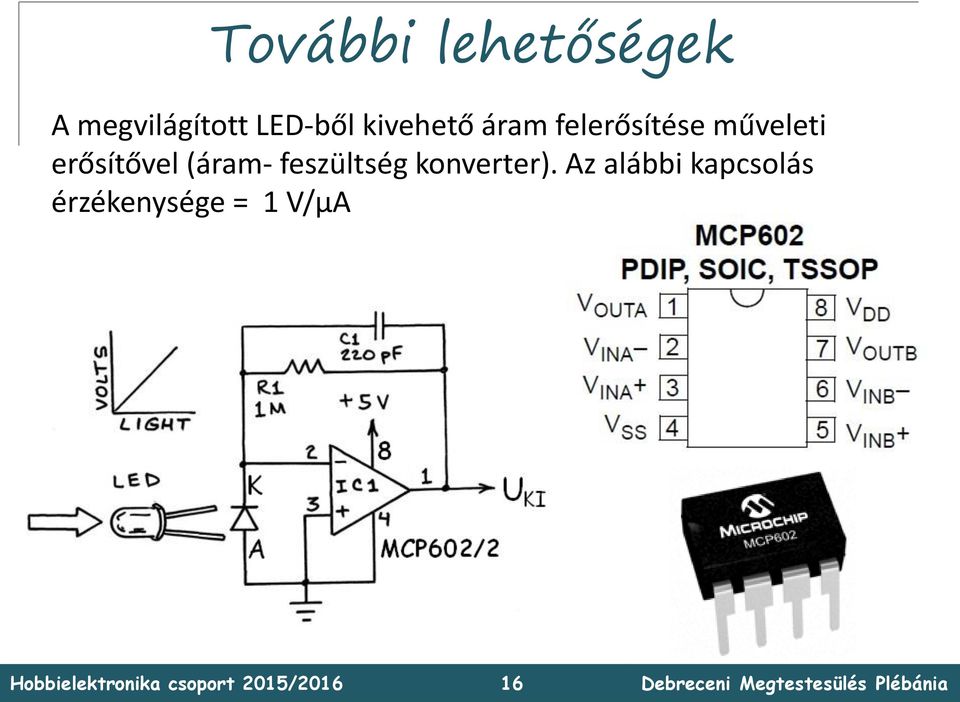 műveleti erősítővel (áram- feszültség